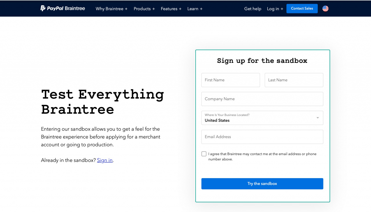 Braintree Integration app